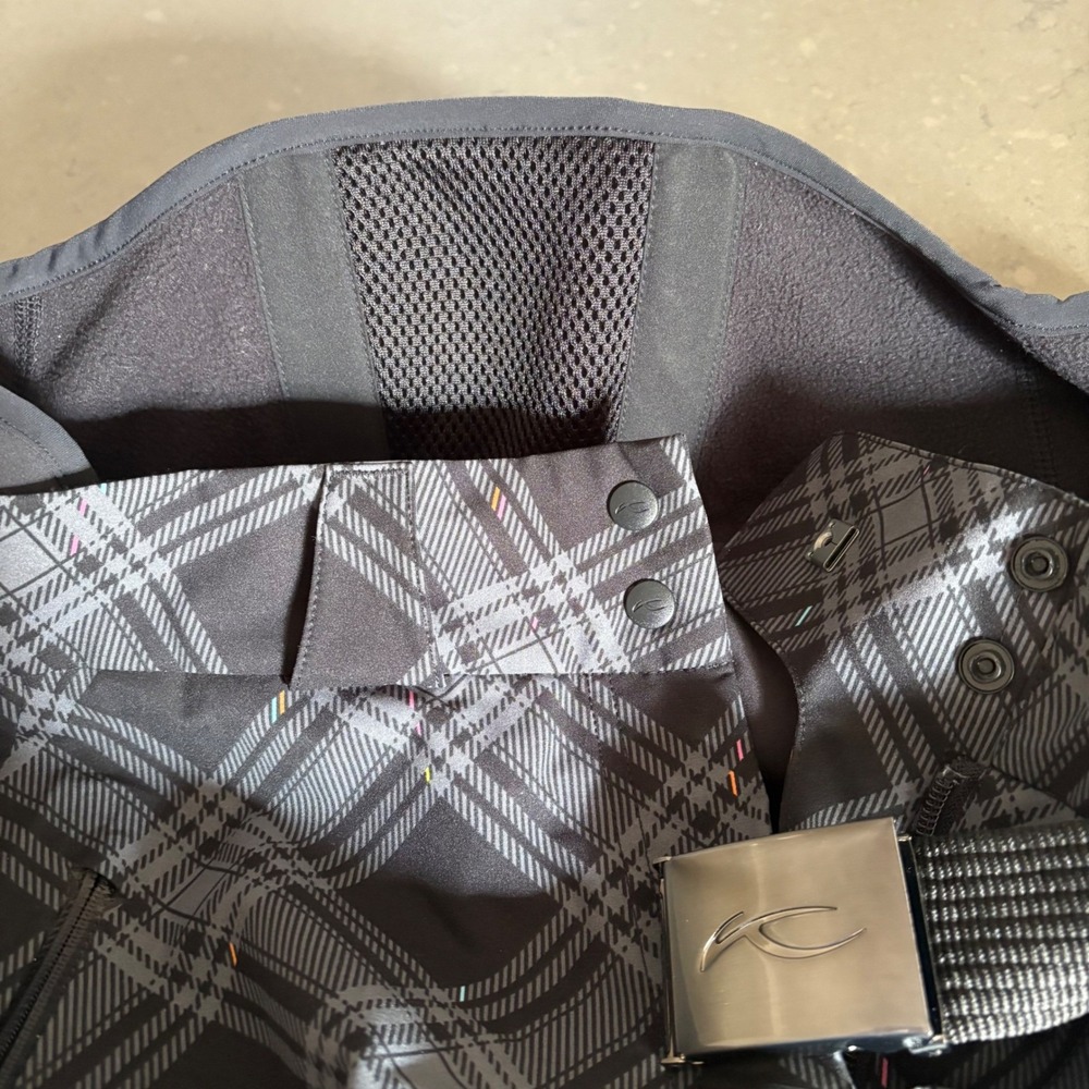Kjus Womens Ski Snow Pants Plaid Check Belted 40(L) Dermizax EV Waterproof - Picture 7 of 14